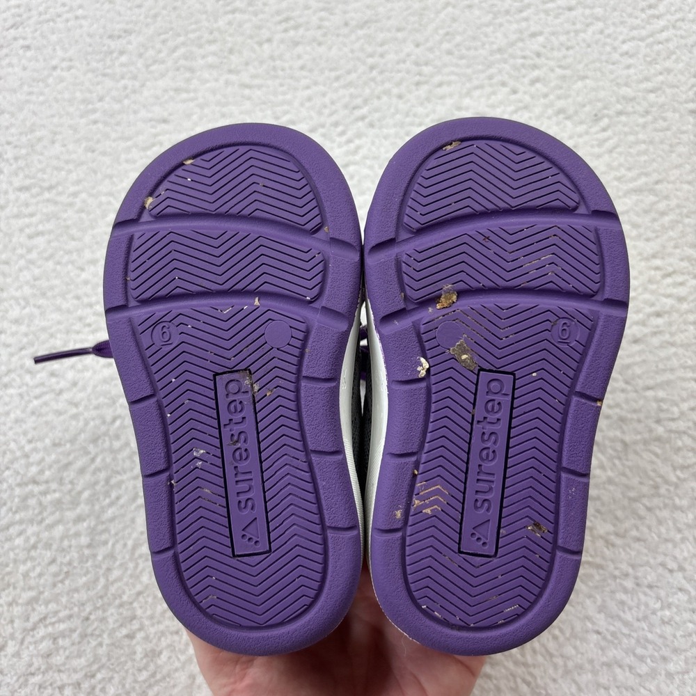 SURESTEP Toddler SMO/AFO Compatible Shoes Size 6 Purple/Pink Girls Wide Sneakers - Picture 5 of 10